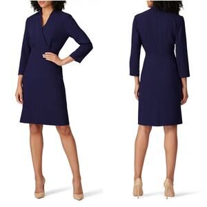 NWT MM Lafleur Deep Indigo Niko 2.0 Tailored 3/4 Sleeve Pencil Dress